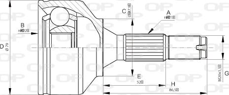 Open Parts CVJ5668.10 - Шарнірний комплект, ШРУС, приводний вал autocars.com.ua