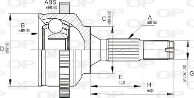 Open Parts CVJ5670.10 - Шарнірний комплект, ШРУС, приводний вал autocars.com.ua