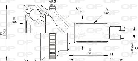 Open Parts CVJ5675.10 - Шарнірний комплект, ШРУС, приводний вал autocars.com.ua