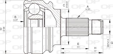 Open Parts CVJ5679.10 - Шарнірний комплект, ШРУС, приводний вал autocars.com.ua