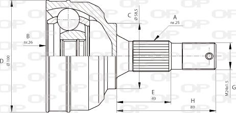 Open Parts CVJ5680.10 - Шарнірний комплект, ШРУС, приводний вал autocars.com.ua