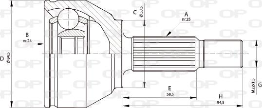 Open Parts CVJ5681.10 - Шарнирный комплект, ШРУС, приводной вал autodnr.net