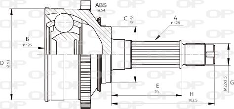 Open Parts CVJ5686.10 - Шарнірний комплект, ШРУС, приводний вал autocars.com.ua