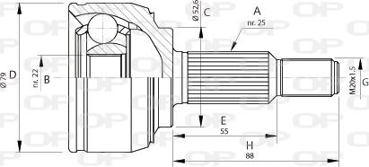 Open Parts CVJ5688.10 - Шарнірний комплект, ШРУС, приводний вал autocars.com.ua