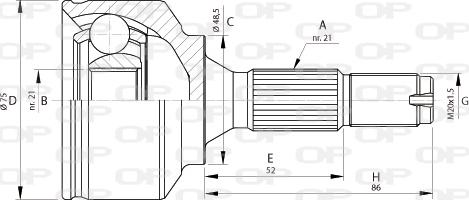 Open Parts CVJ5692.10 - Шарнирный комплект, ШРУС, приводной вал autodnr.net