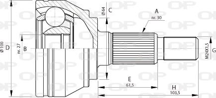 Open Parts CVJ5694.10 - Шарнірний комплект, ШРУС, приводний вал autocars.com.ua