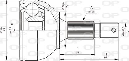 Open Parts CVJ5695.10 - Шарнірний комплект, ШРУС, приводний вал autocars.com.ua