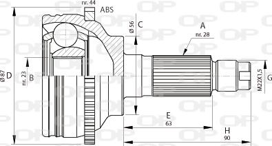 Open Parts CVJ5696.10 - Шарнірний комплект, ШРУС, приводний вал autocars.com.ua