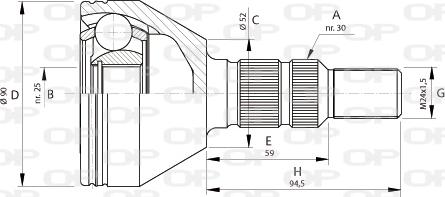 Open Parts CVJ5701.10 - Шарнірний комплект, ШРУС, приводний вал autocars.com.ua