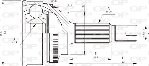 Open Parts CVJ5717.10 - Шарнірний комплект, ШРУС, приводний вал autocars.com.ua