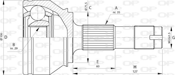 Open Parts CVJ5719.10 - Шарнирный комплект, ШРУС, приводной вал autodnr.net