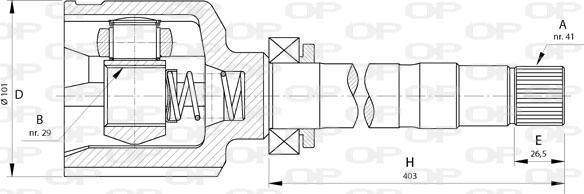 Open Parts CVJ5724.20 - Шарнірний комплект, ШРУС, приводний вал autocars.com.ua