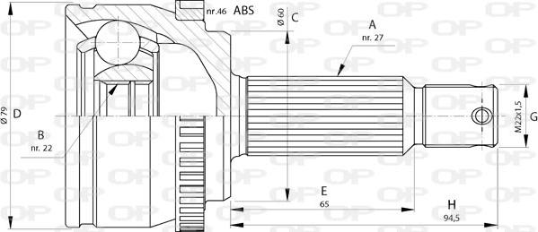 Open Parts CVJ5725.10 - Шарнірний комплект, ШРУС, приводний вал autocars.com.ua