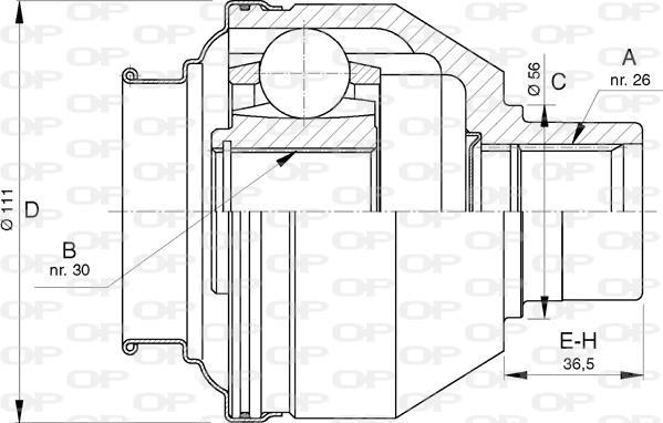 Open Parts CVJ5733.20 - Шарнирный комплект, ШРУС, приводной вал autodnr.net