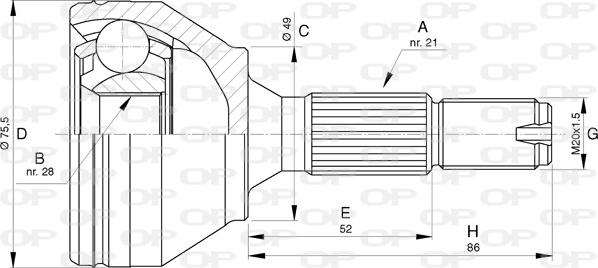 Open Parts CVJ5745.10 - Шарнірний комплект, ШРУС, приводний вал autocars.com.ua