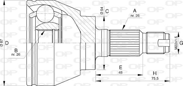 Open Parts CVJ5746.10 - Шарнірний комплект, ШРУС, приводний вал autocars.com.ua