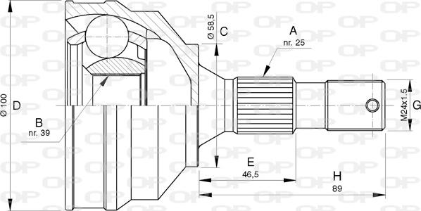 Open Parts CVJ5747.10 - Шарнірний комплект, ШРУС, приводний вал autocars.com.ua