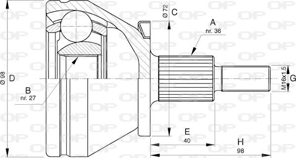 Open Parts CVJ5753.10 - Шарнірний комплект, ШРУС, приводний вал autocars.com.ua