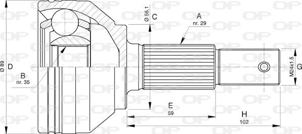 Open Parts CVJ5754.10 - Шарнирный комплект, ШРУС, приводной вал autodnr.net