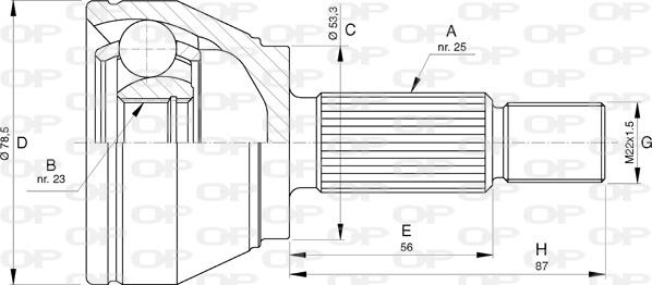 Open Parts CVJ5757.10 - Шарнірний комплект, ШРУС, приводний вал autocars.com.ua