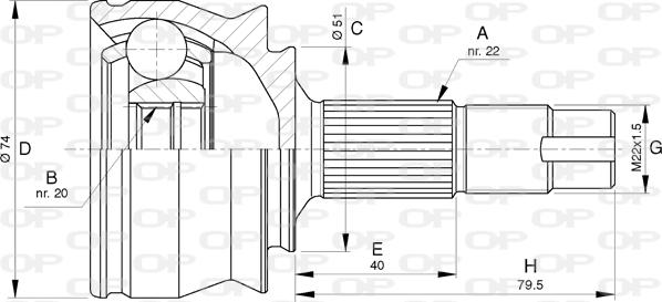 Open Parts CVJ5762.10 - Шарнірний комплект, ШРУС, приводний вал autocars.com.ua