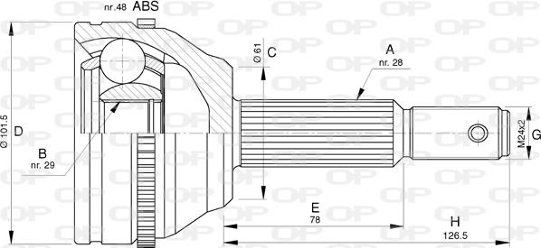 Open Parts CVJ5766.10 - Шарнірний комплект, ШРУС, приводний вал autocars.com.ua
