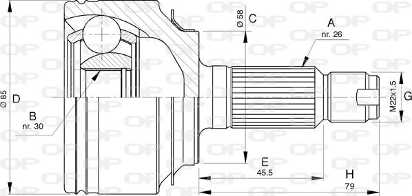 Open Parts CVJ5774.10 - Шарнірний комплект, ШРУС, приводний вал autocars.com.ua