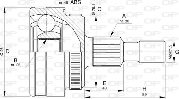 Open Parts CVJ5782.10 - Шарнірний комплект, ШРУС, приводний вал autocars.com.ua