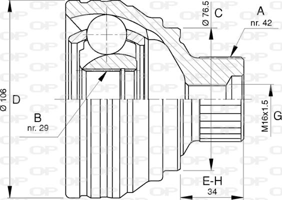 Open Parts CVJ5785.10 - Шарнирный комплект, ШРУС, приводной вал autodnr.net