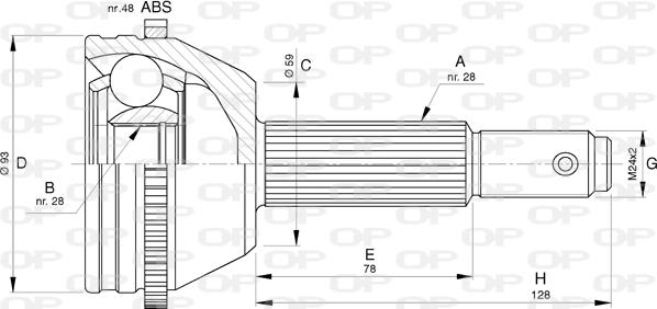 Open Parts CVJ5790.10 - Шарнірний комплект, ШРУС, приводний вал autocars.com.ua