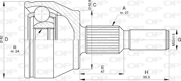 Open Parts CVJ5792.10 - Шарнірний комплект, ШРУС, приводний вал autocars.com.ua
