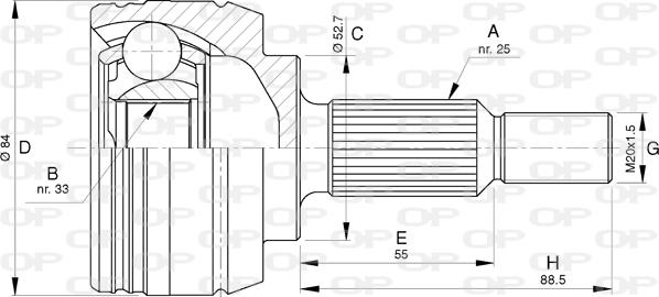 Open Parts CVJ5794.10 - Шарнірний комплект, ШРУС, приводний вал autocars.com.ua