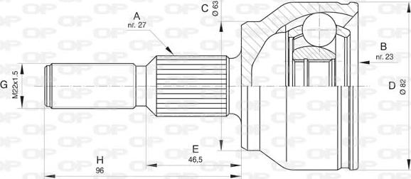 Open Parts CVJ5812.10 - Шарнирный комплект, ШРУС, приводной вал autodnr.net