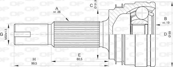 Open Parts CVJ5813.10 - Шарнірний комплект, ШРУС, приводний вал autocars.com.ua