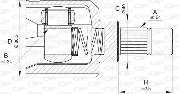 Open Parts CVJ5827.20 - Шарнірний комплект, ШРУС, приводний вал autocars.com.ua