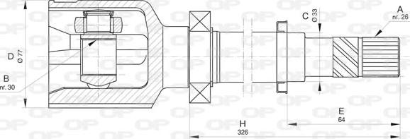 Open Parts CVJ5833.20 - Шарнірний комплект, ШРУС, приводний вал autocars.com.ua