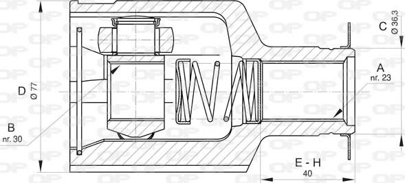 Open Parts CVJ5834.20 - Шарнірний комплект, ШРУС, приводний вал autocars.com.ua