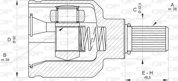 Open Parts CVJ5835.20 - Шарнірний комплект, ШРУС, приводний вал autocars.com.ua