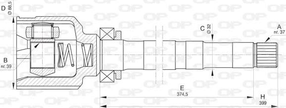 Open Parts CVJ5836.20 - Шарнірний комплект, ШРУС, приводний вал autocars.com.ua