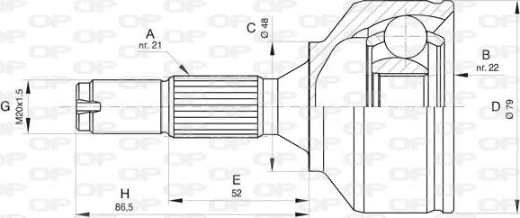 Open Parts CVJ5837.10 - Шарнирный комплект, ШРУС, приводной вал autodnr.net