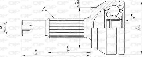 Open Parts CVJ5839.10 - Шарнірний комплект, ШРУС, приводний вал autocars.com.ua