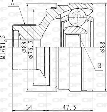 Open Parts CVJ5843.10 - Шарнірний комплект, ШРУС, приводний вал autocars.com.ua