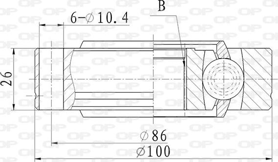 Open Parts CVJ5868.20 - Шарнірний комплект, ШРУС, приводний вал autocars.com.ua