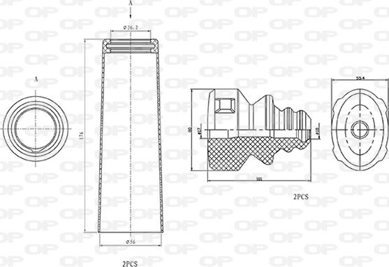 Open Parts DCK5002.04 - Пилозахисний комплект, амортизатор autocars.com.ua