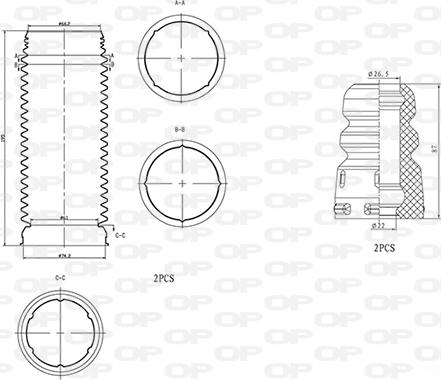 Open Parts DCK5004.04 - Пилозахисний комплект, амортизатор autocars.com.ua