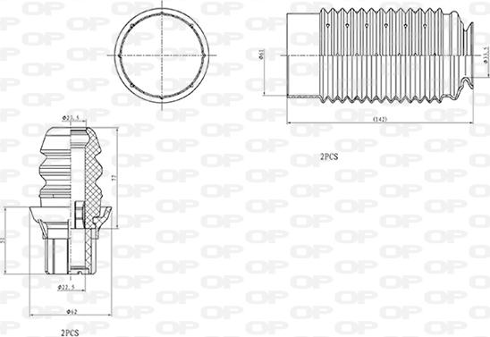 Open Parts DCK5008.04 - Пилозахисний комплект, амортизатор autocars.com.ua