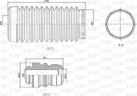 Open Parts DCK5010.04 - Пилозахисний комплект, амортизатор autocars.com.ua