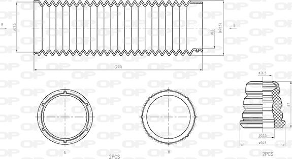 Open Parts DCK5011.04 - Пилозахисний комплект, амортизатор autocars.com.ua