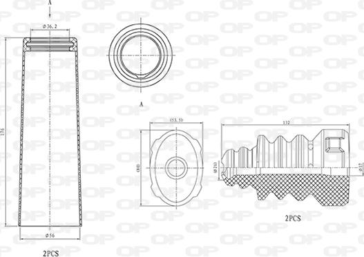 Open Parts DCK5014.04 - Пилозахисний комплект, амортизатор autocars.com.ua