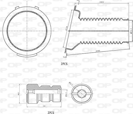 Open Parts DCK5016.04 - Пилозахисний комплект, амортизатор autocars.com.ua